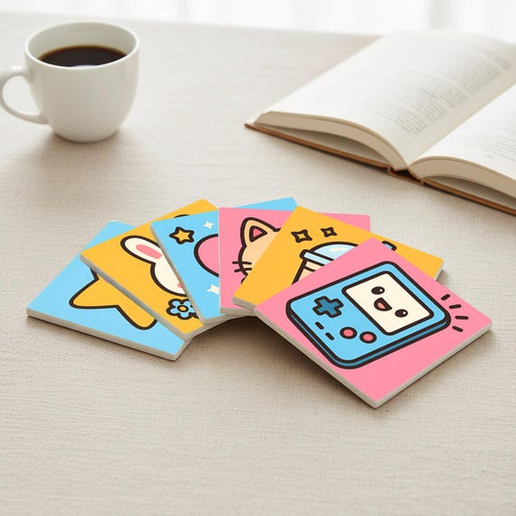 Kawaii / Posavasos con personajes pastel
