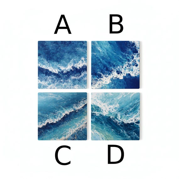 Diseño de olas del océano, con azulejos de mar azul, para decoración c — vista 2