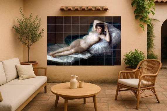 Mural de azulejos La Maja Desnuda de Goya