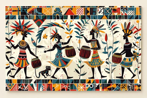 Mural tribal africano — vista 3