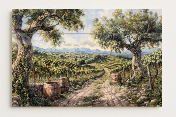 Mural de cerámica de viñedo — vista 2