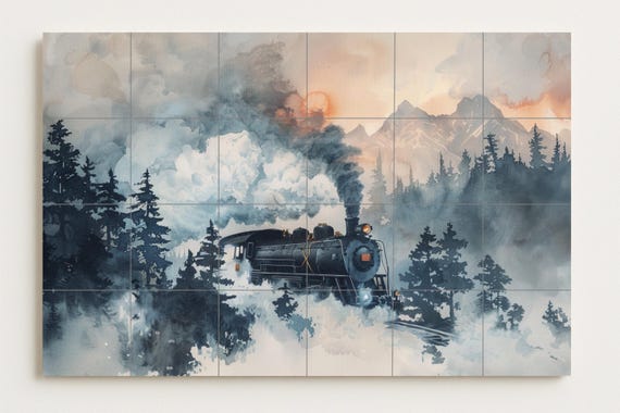 Mural de tren de vapor — vista 2