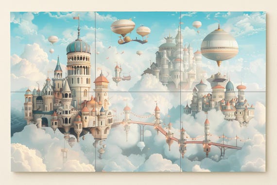 Mural de palacio flotante — vista 3