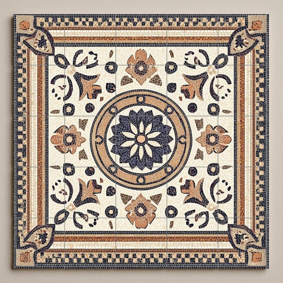 Mural cerámico de mosaico romano — vista 3