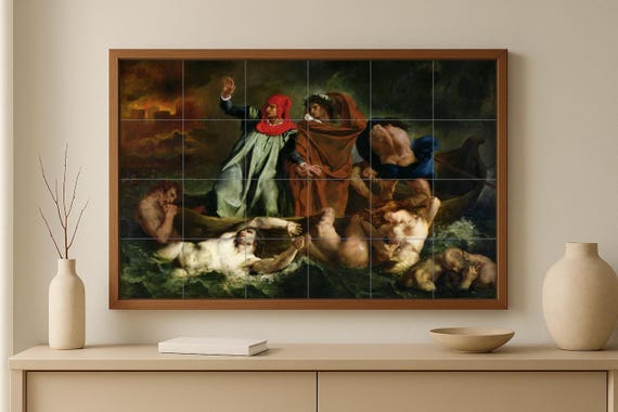 Mural de azulejos de cerámica "Barca de Dante" — vista 2