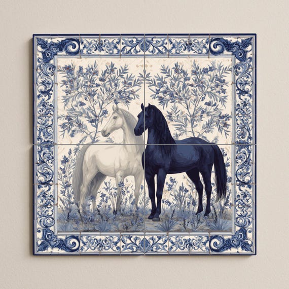 Mural de azulejos ecuestres — vista 4