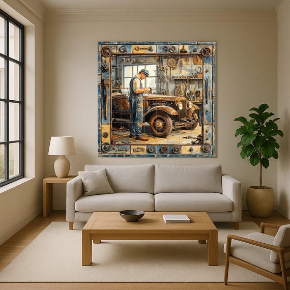 Mural cerámico de garaje vintage — vista 4
