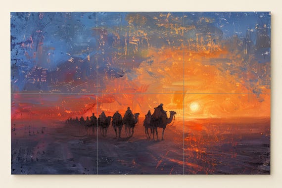 Mural de caravana al atardecer — vista 3