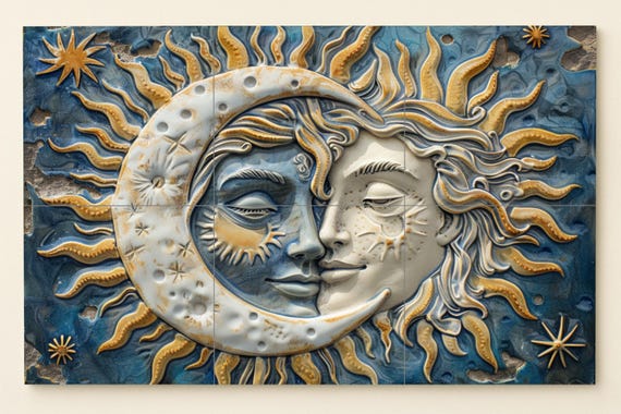 Mural de azulejos Sol y Luna — vista 3