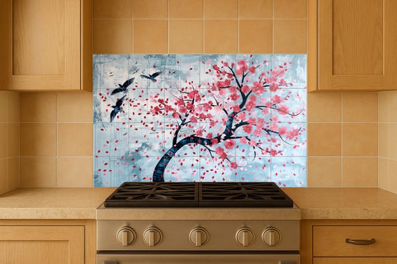 Mural de flores de cerezo — vista 4