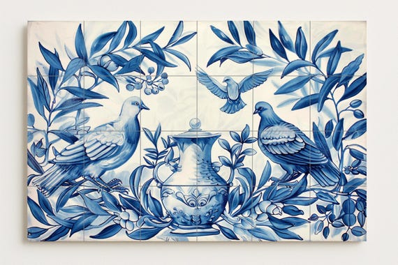 Mural de paloma azul — vista 2