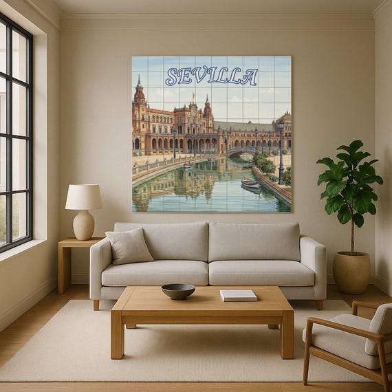 Mural de pared de cerámica de la Plaza de España de Sevilla — vista 4