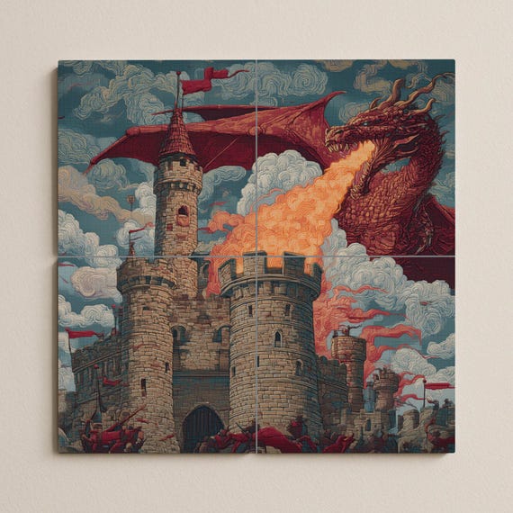 Mural de azulejos Dragon Siege — vista 3