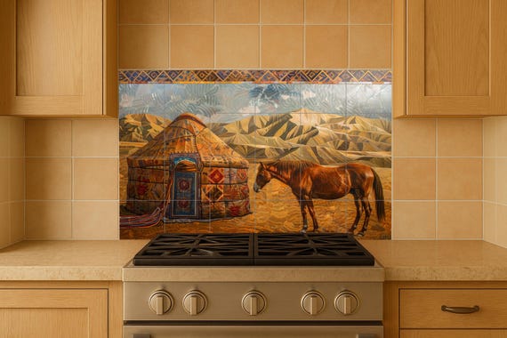 Mural de pared de yurta nómada — vista 4