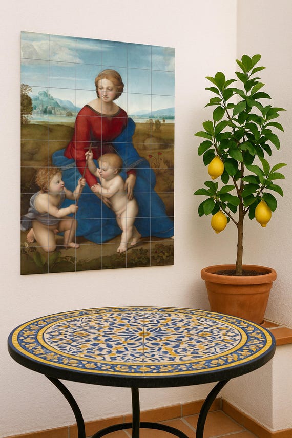 Mural de cerámica de la Virgen de los Prados — Mural cerámico de Cerámicas La Noria