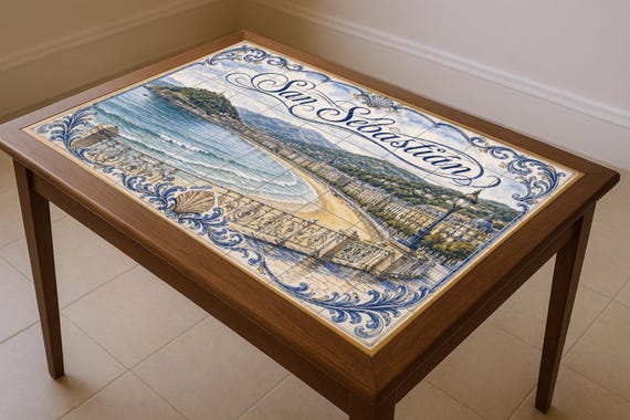 Mural de azulejos de cerámica de La Concha, San Sebastián, decoración de pare…