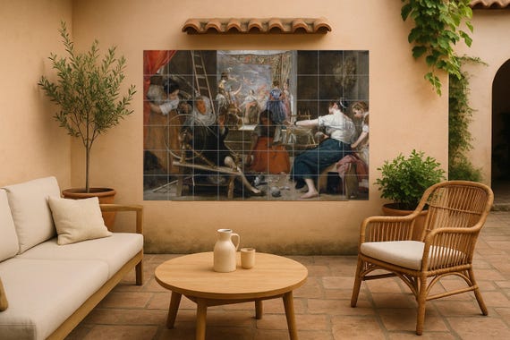 Mural de azulejos de Las Hilanderas Velázquez