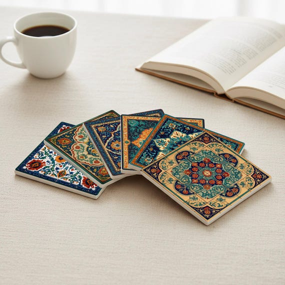 Qajar con diseño de medallón floral persa