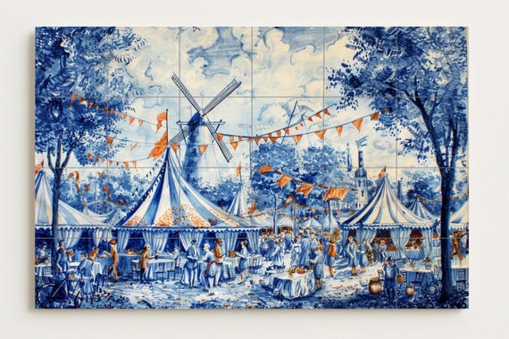 Mural cerámico de un pueblo del Viejo Mundo — vista 2