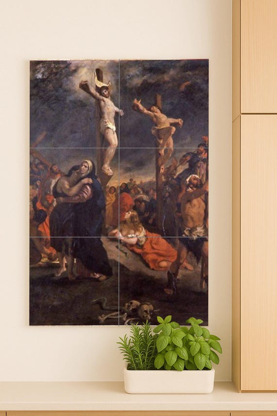 Mural de cerámica de Cristo en la Cruz — vista 2