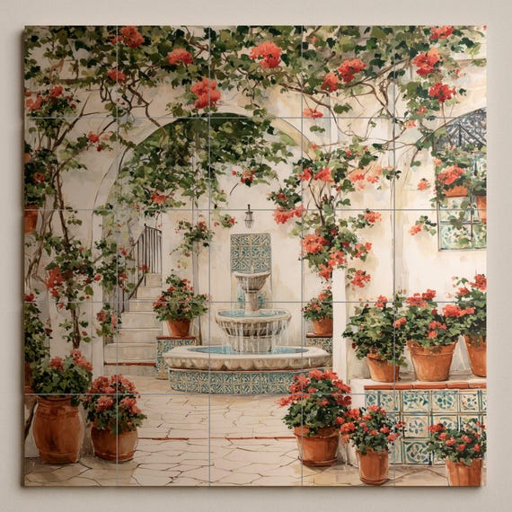 Mural de azulejos para patio andaluz — vista 3