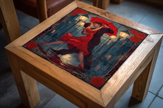 Mural de azulejos Tango bajo la lluvia — vista 4