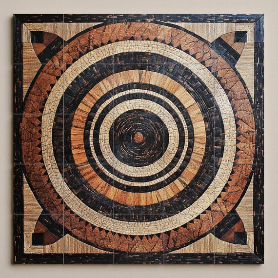 Mural cerámico de cesta malauí — vista 3
