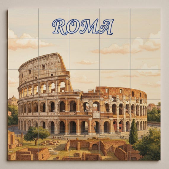 Mural de pared de cerámica del Coliseo de Roma — vista 3