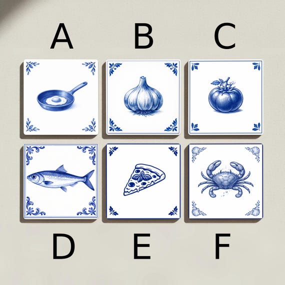 Azul de Delft — Posavasos de cerámica y corcho de Cerámicas La Noria