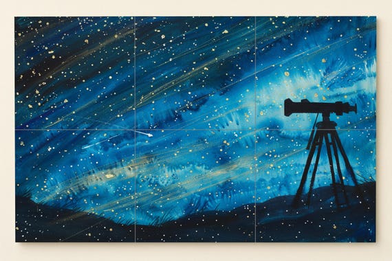 Mural nocturno de observación de estrellas — vista 3