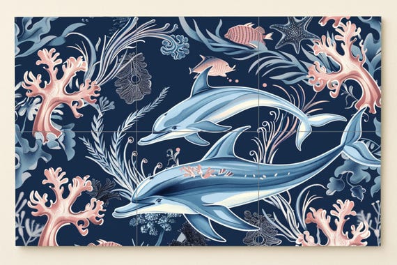Mural de azulejos del océano tropical — vista 3