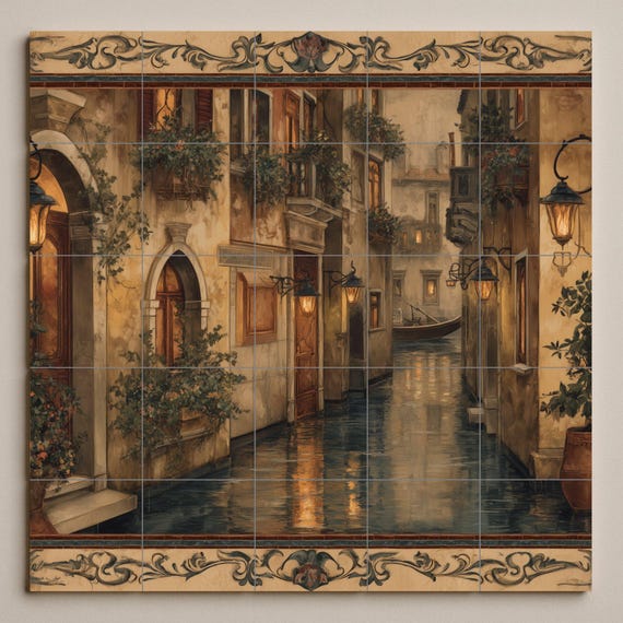 Mural de azulejos del canal veneciano — vista 4