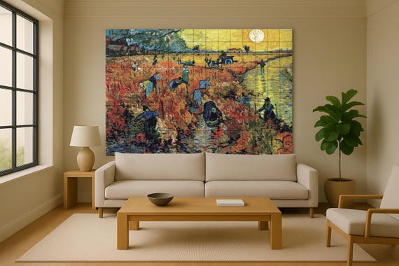 Mural de azulejos de cerámica El viñedo rojo — vista 2