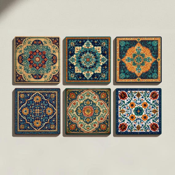 Qajar con diseño de medallón floral persa — vista 3