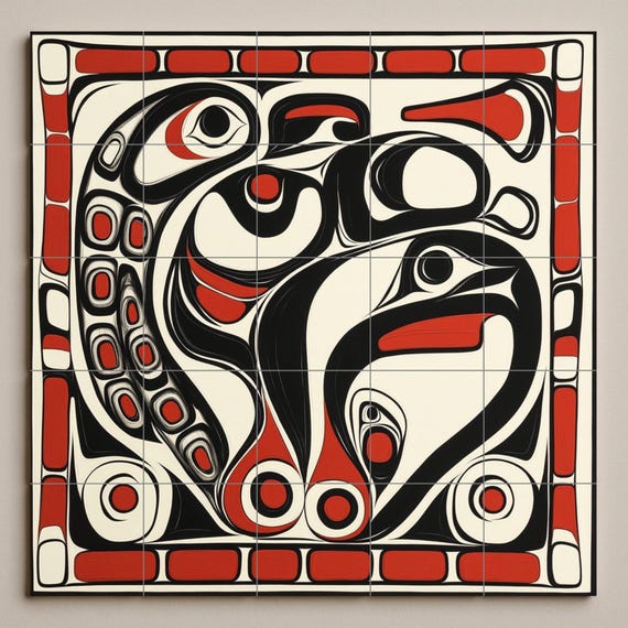 Mural cerámico de inspiración inuit — vista 3