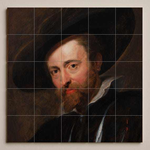 Mural de azulejos de cerámica con autorretrato — vista 4