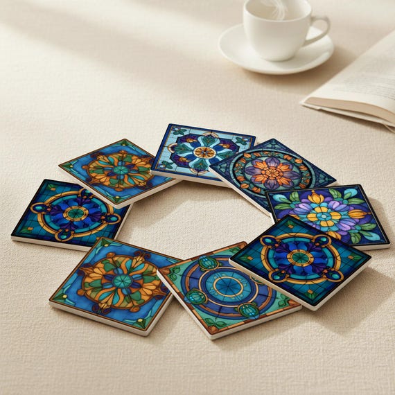 French Cathedral Ceramic Coaster Set