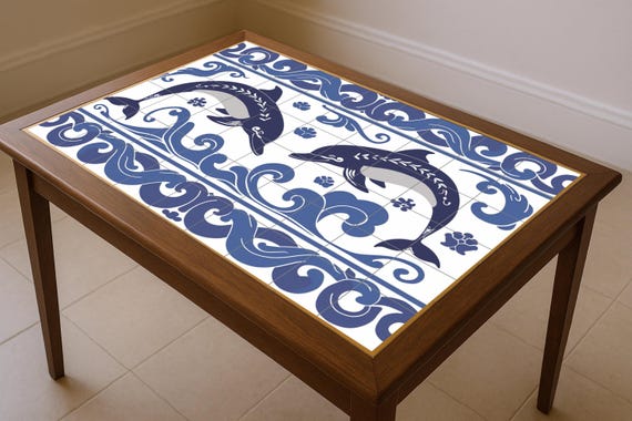 Mural de azulejos con delfines de Cnosos