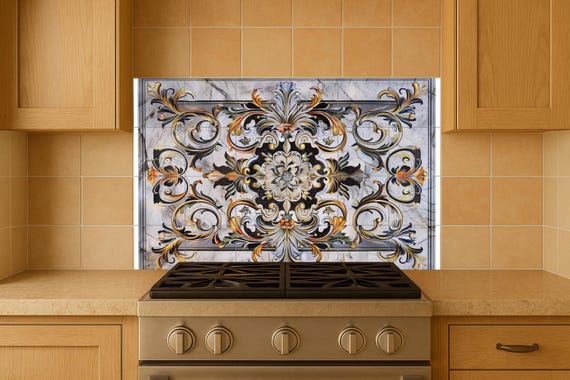 Mural de azulejos florales otomanos — Mural cerámico de Cerámicas La Noria