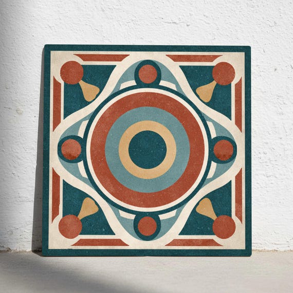 Retro Civic Modernism — Azulejo decorativo de Cerámicas La Noria