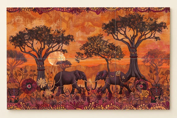 Mural de elefantes — vista 3