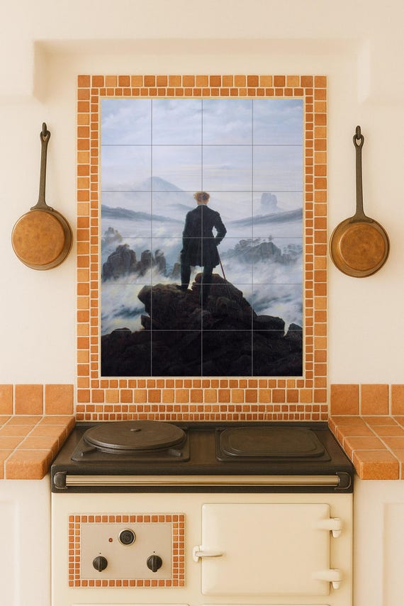 Mural de cerámica "El caminante sobre el mar de niebla" — Mural cerámico de Cerámicas La Noria
