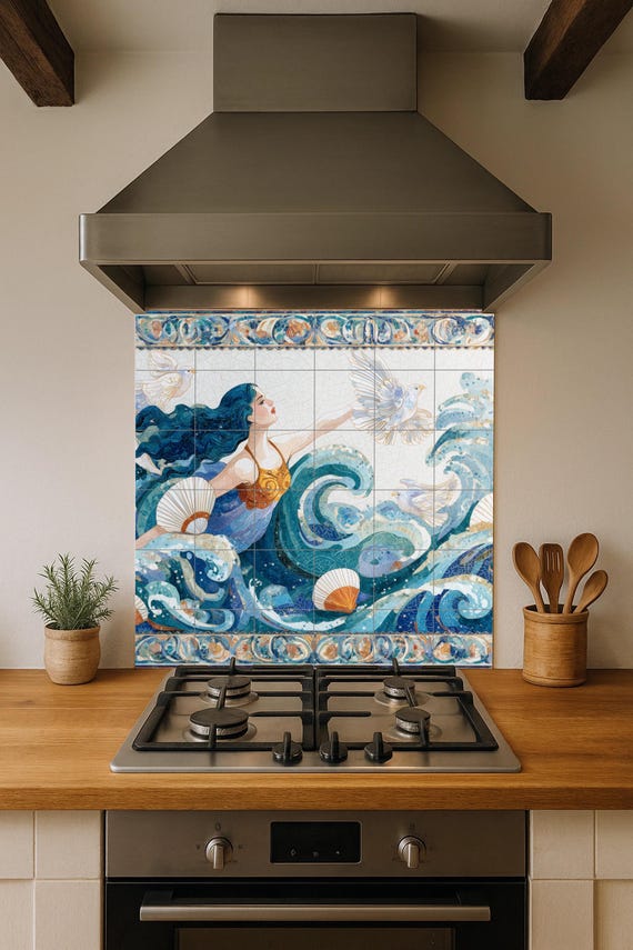 Mural de azulejos de la Diosa del Océano — vista 4
