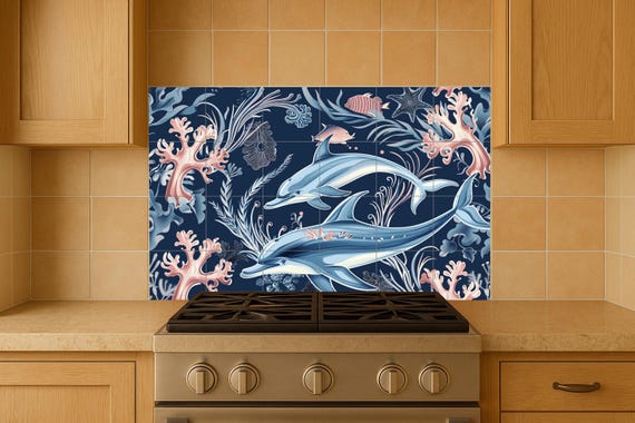 Mural de azulejos del océano tropical — vista 4
