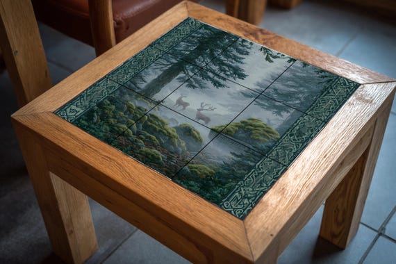 Mural de azulejos de bosque nórdico