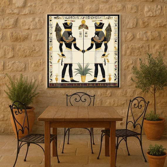 Mural de azulejos de cerámica del Antiguo Egipto — vista 4
