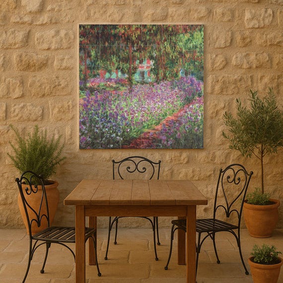 Mural de azulejos de cerámica en el Jardín del Artista de Giverny — vista 4
