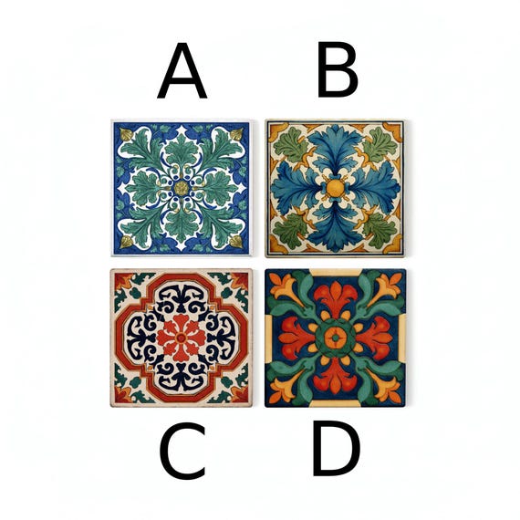 Azulejos italianos / Juego de posavasos estilo mayólica / Decoración m — vista 2