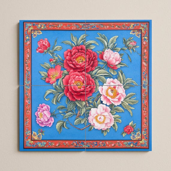 Gran mural floral de cerámica — vista 3