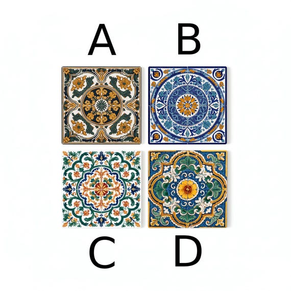 Azulejos mediterráneos / Juego de posavasos estilo azulejo / Decoració — vista 2
